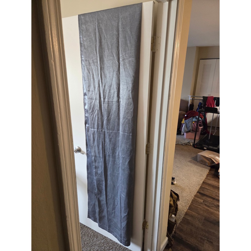 Comfort Bay Grommet Window Curtain Panels 40x84 Quincy Grey and Domino Cream